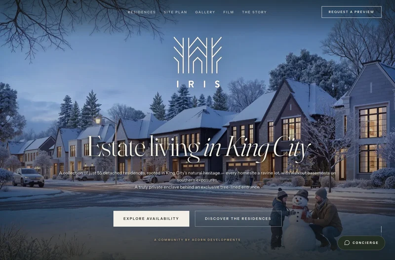 IRIS community website — interactive masterplan demo by Colotune