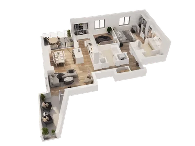 3D floor plan dollhouse