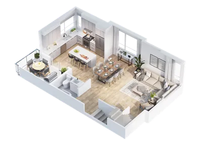 3D floor plan dollhouse